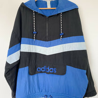 Men's Adidas Blue and Black Hooded Sweatshirt