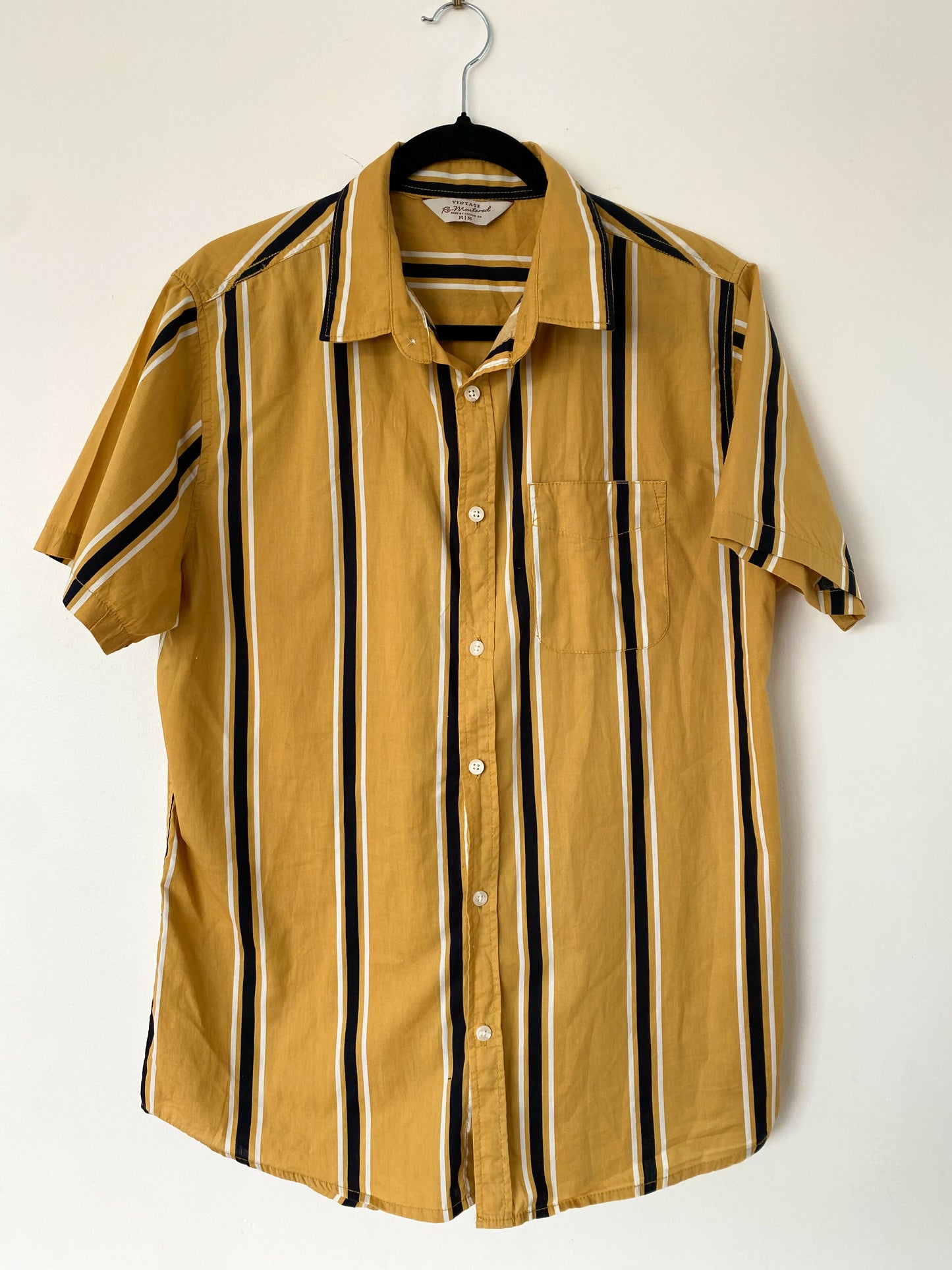 Men's Vintage Re-Mastered Size M Striped Coton Shirt