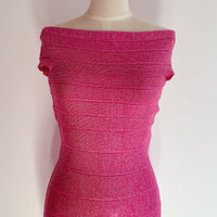 Panelled Off-The-Shoulder Pink Bandage Top