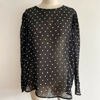 Witchery Size 10 Sheer Polka-Dot Top