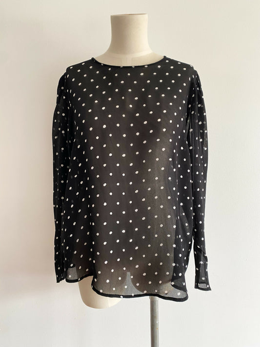 Witchery Size 10 Sheer Polka-Dot Top