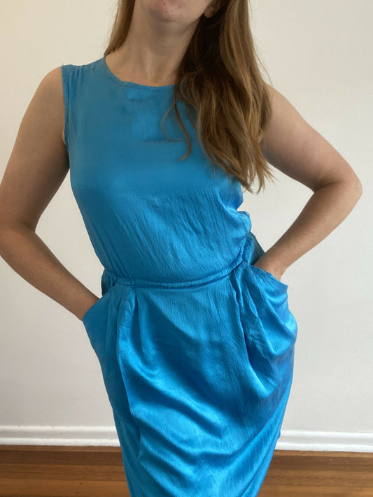 Women's Gorman Size 10 Blue Silk Dress