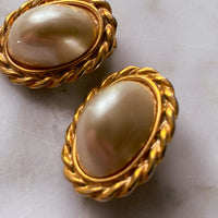 Gold-Tone Faux Pearl Clip-On Earrings