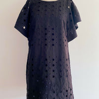 Seed Size 10 Black Cotton Broderie Anglaise Dress