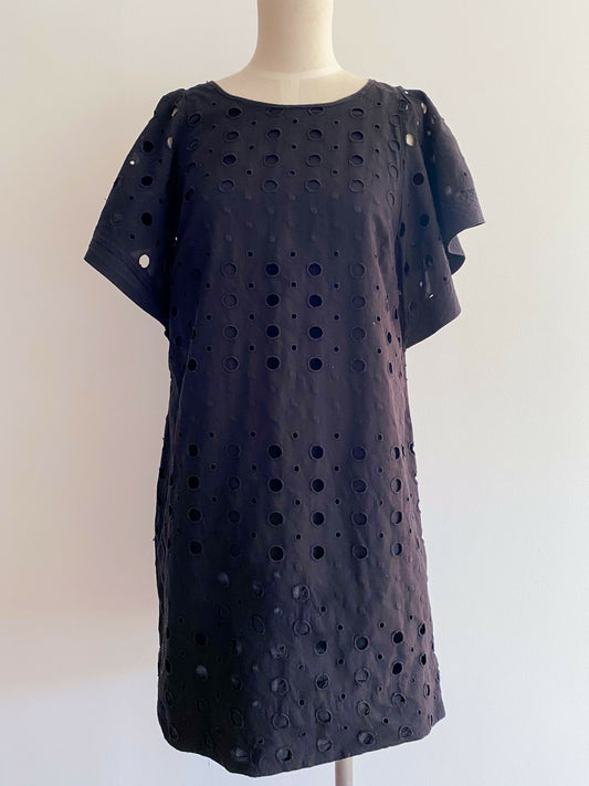 Seed Size 10 Black Cotton Broderie Anglaise Dress