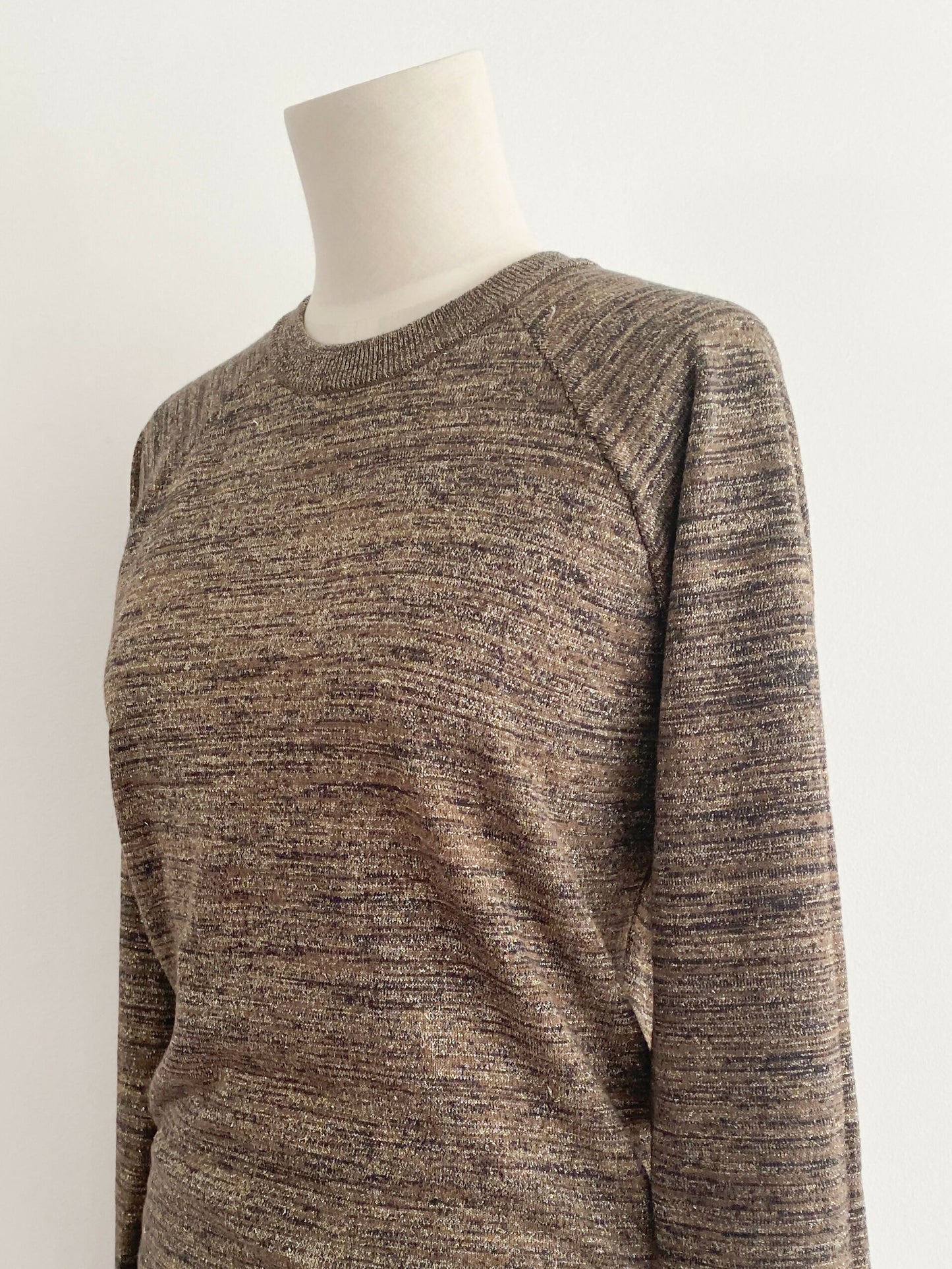 Scotch and Soda Size 1 Gold Cotton-Blend Knit Sweater