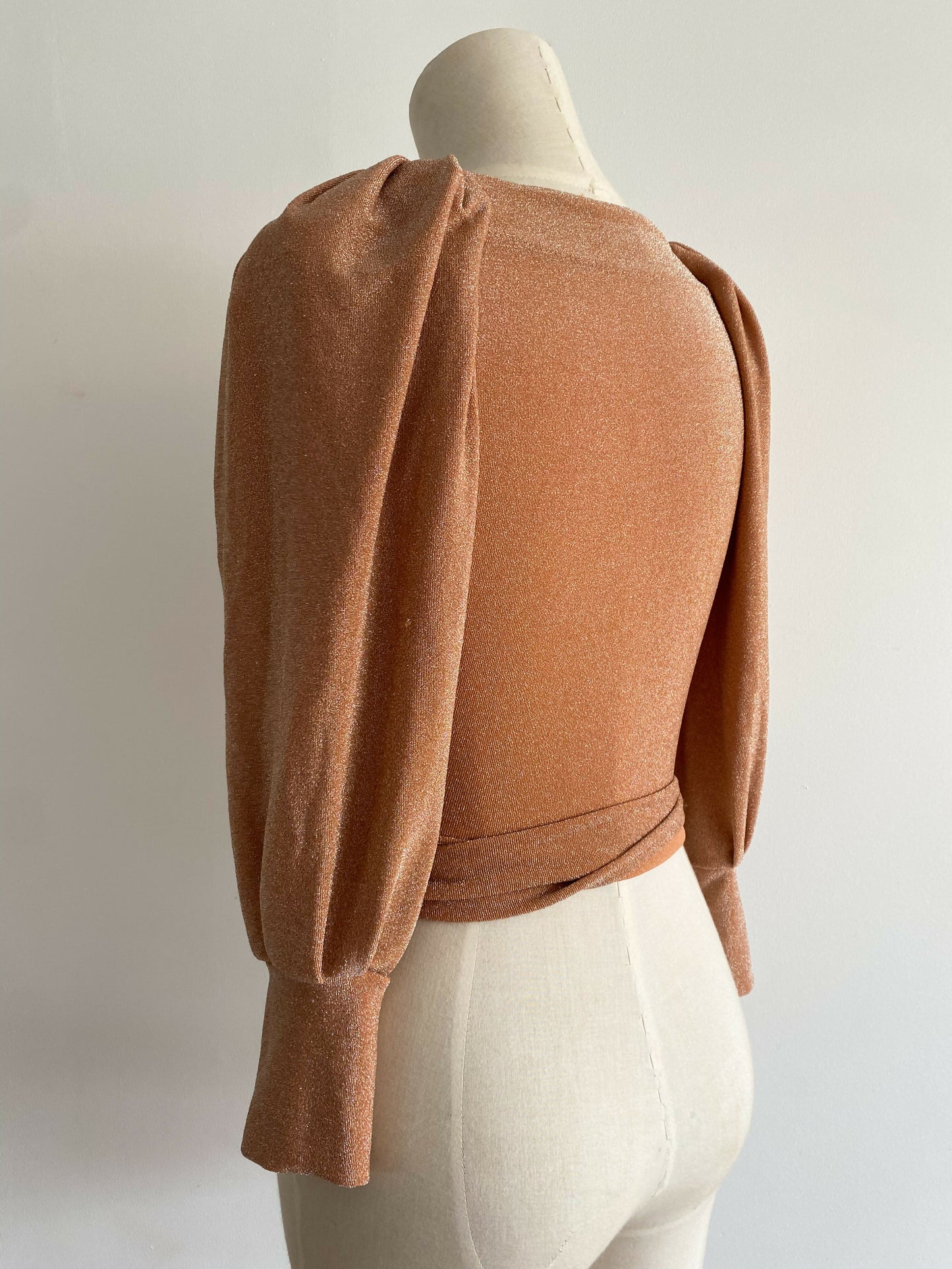 Sheike Size 6 Glittered Cropped Crossover Top