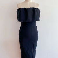 Kookai Size 6 Off-The-Shoulder Black Midi Dress