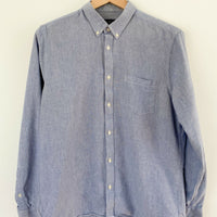 Men's Size L Zara Man Slim Fit Blue Cotton Shirt