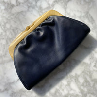 Lanza Navy Faux Leather Clutch