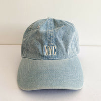 Men's Adjustable 'NYC' Denim Cotton Cap