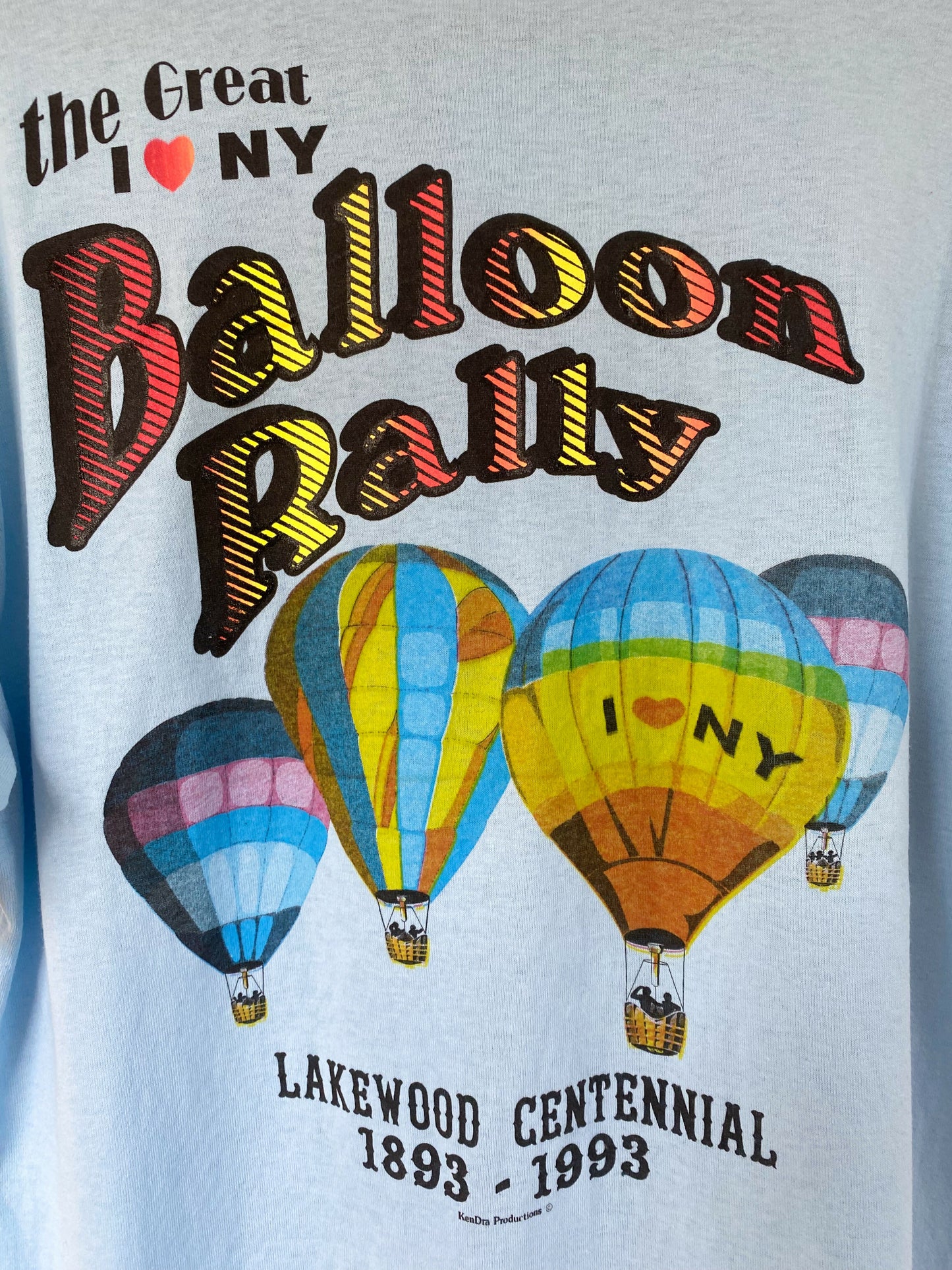 Men's Size XL Vintage 1993 Balloon Rally Blue Cotton-Blend Polo T-Shirt