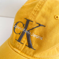 Men's Calvin Klein Jeans Adjustable Yellow Cotton Cap