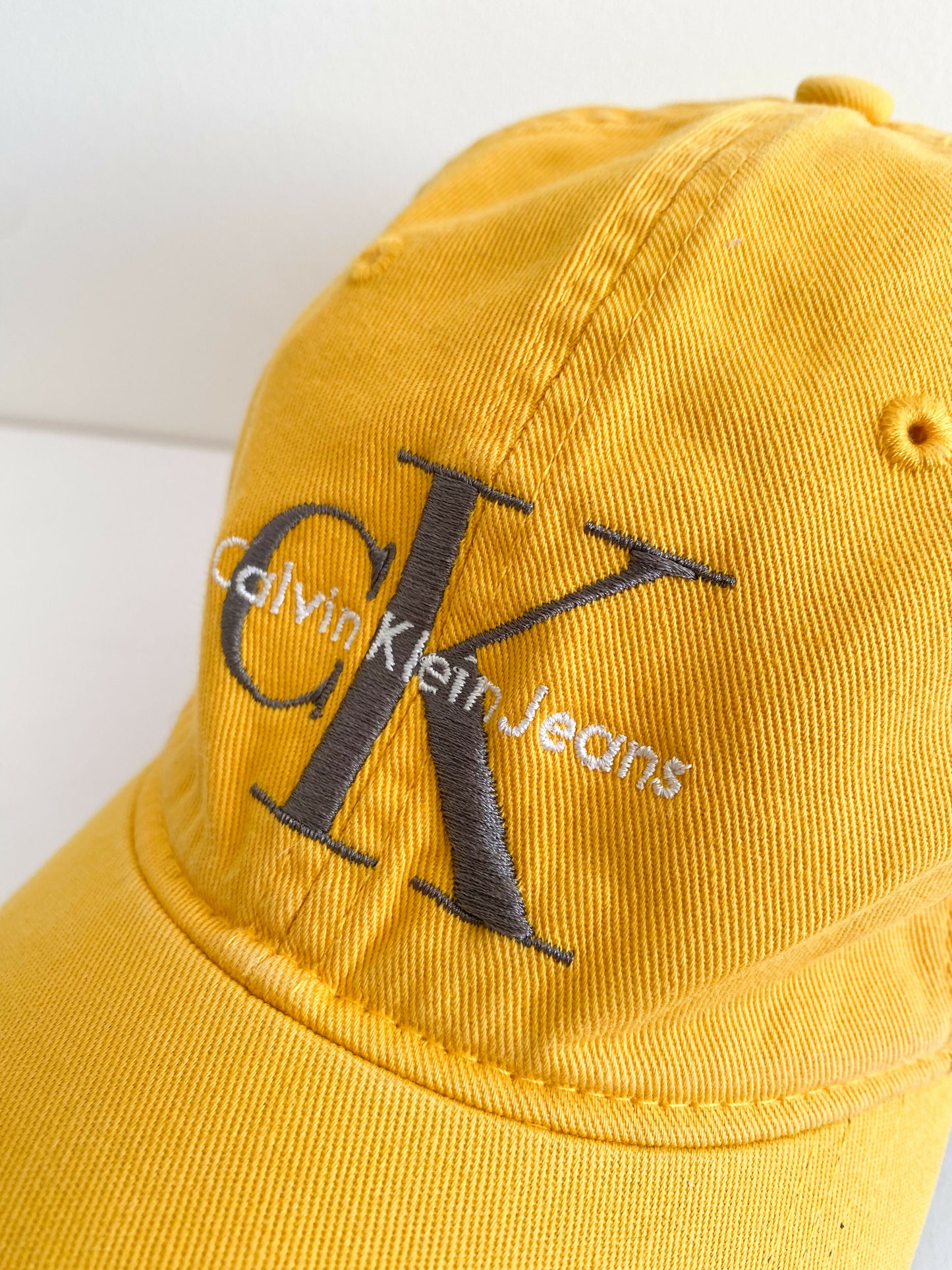 Men's Calvin Klein Jeans Adjustable Yellow Cotton Cap