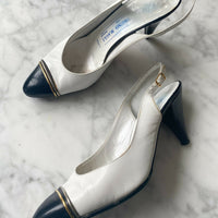 Bruno Magli Size 39 Two-Tone Slingback Pumps