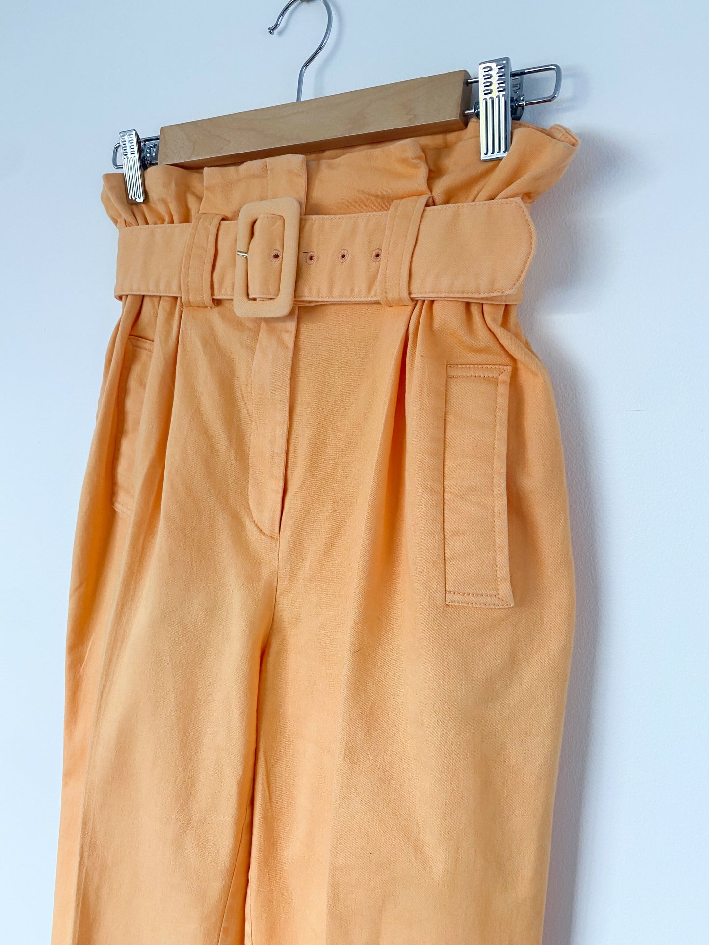 Sheike Size 6 Orange Paperbag-Waist pants
