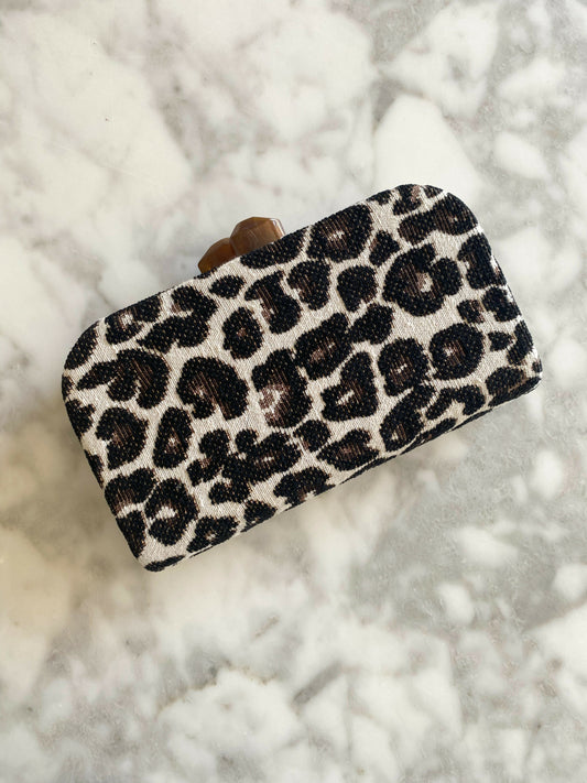 Seed Leopard-Print Clutch