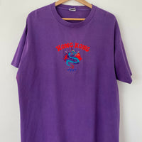 Men's Size XL Vintage 1997 Hong Kong Purple Cotton Embroidered T-Shirt