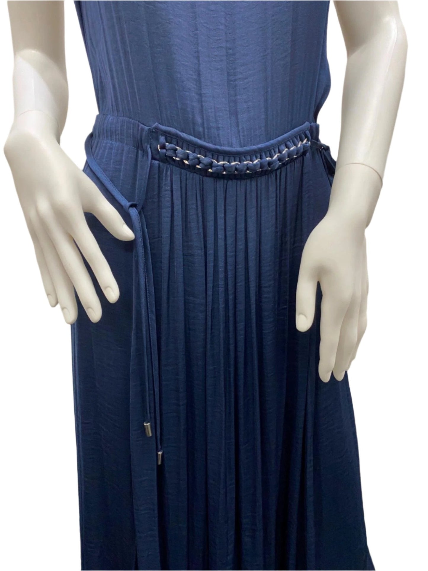 SAMPLE Wayne Cooper Midi Midnight Navy Dress Ladies Size 10 NEW