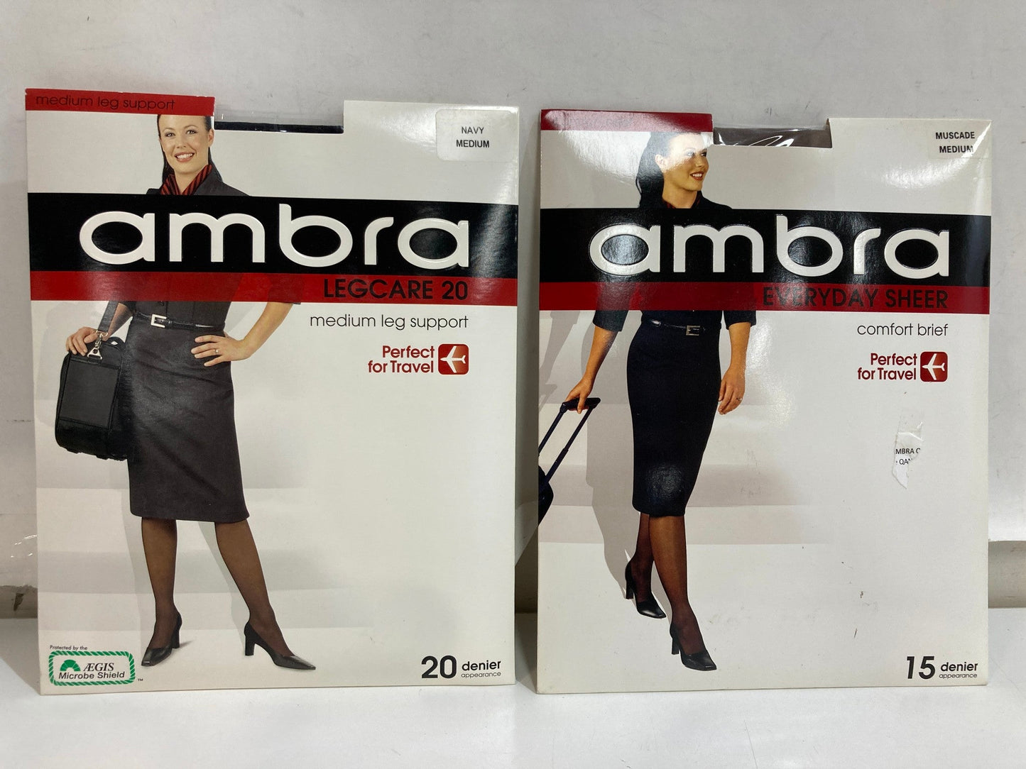 Ambra Legcare 20'S & Everday Sheer Comfort Navy & Muscade Tights Sz M NEW