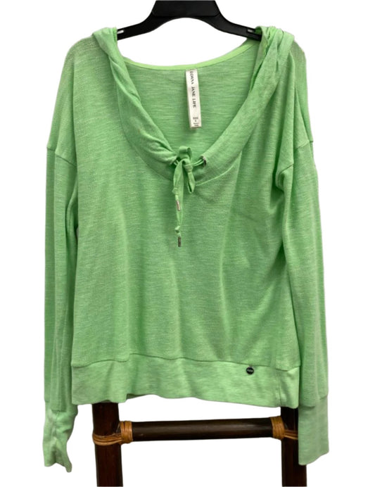 Lorna Jane Relaxed Neck Hoodie Lime Green L/S Top Ladies Sz S *Tvshow