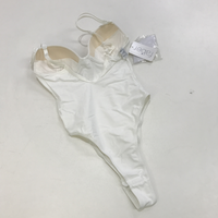 Faber Italy White Opaque Bodysuit B Cup Adjustable Straps Ladies Sz I1 /US32 NEW