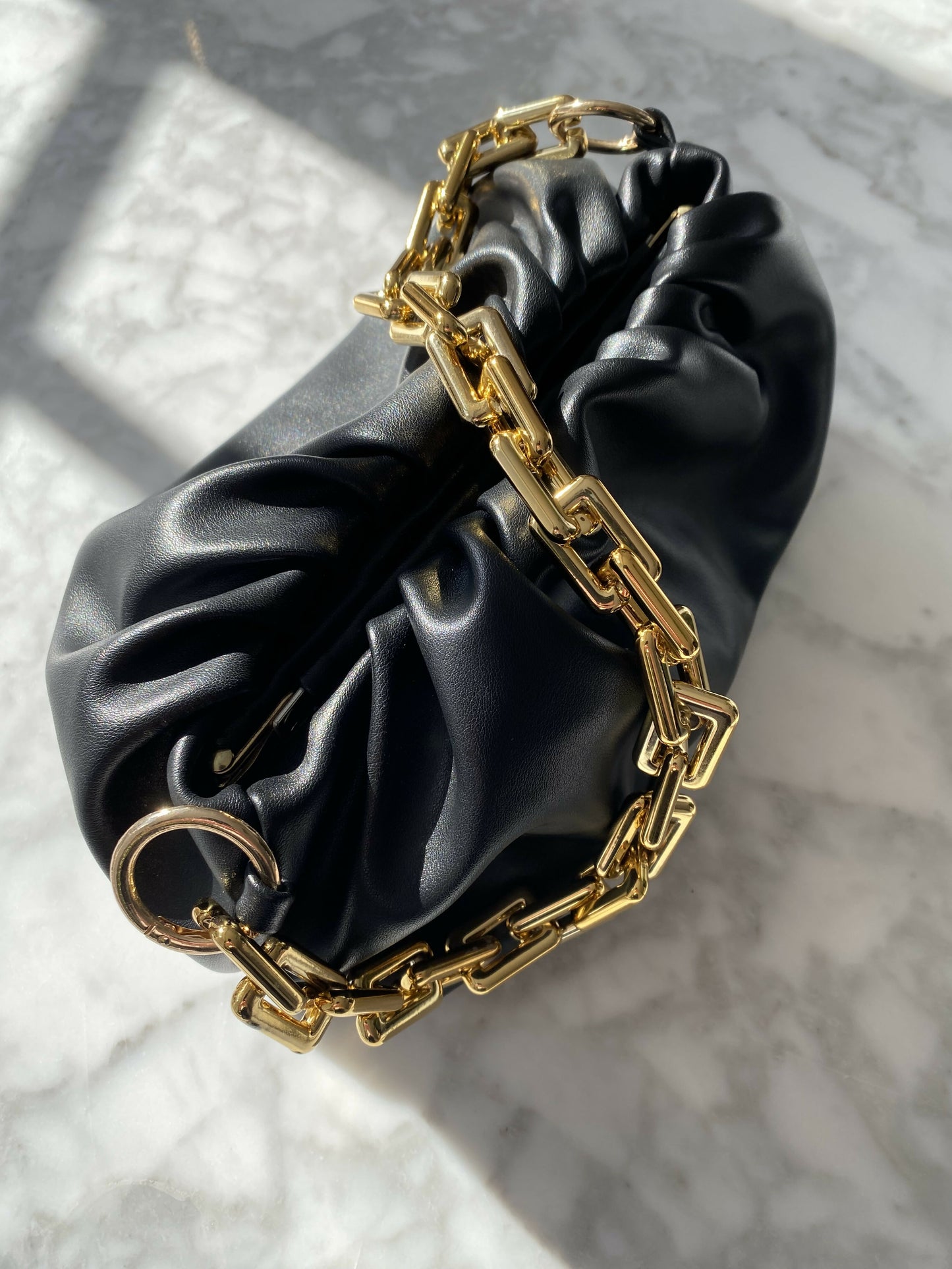 Black Faux Leather Bag