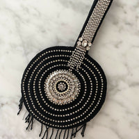 Mosaic Journeys Black Diamante Clutch