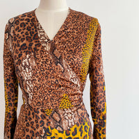 Girls in Mind Size 12 Animal-Print Wrap Dress