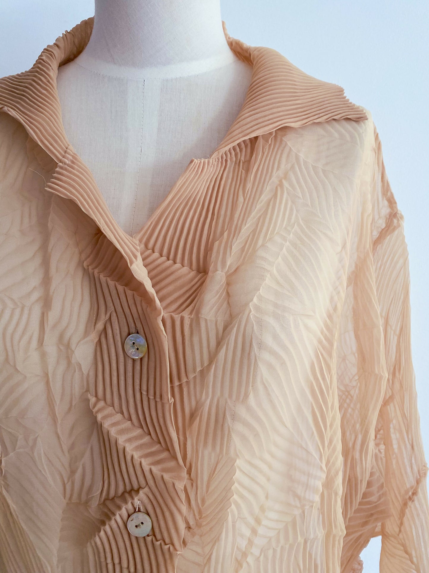 Free Size Crinkled Caramel Crepe Blouse