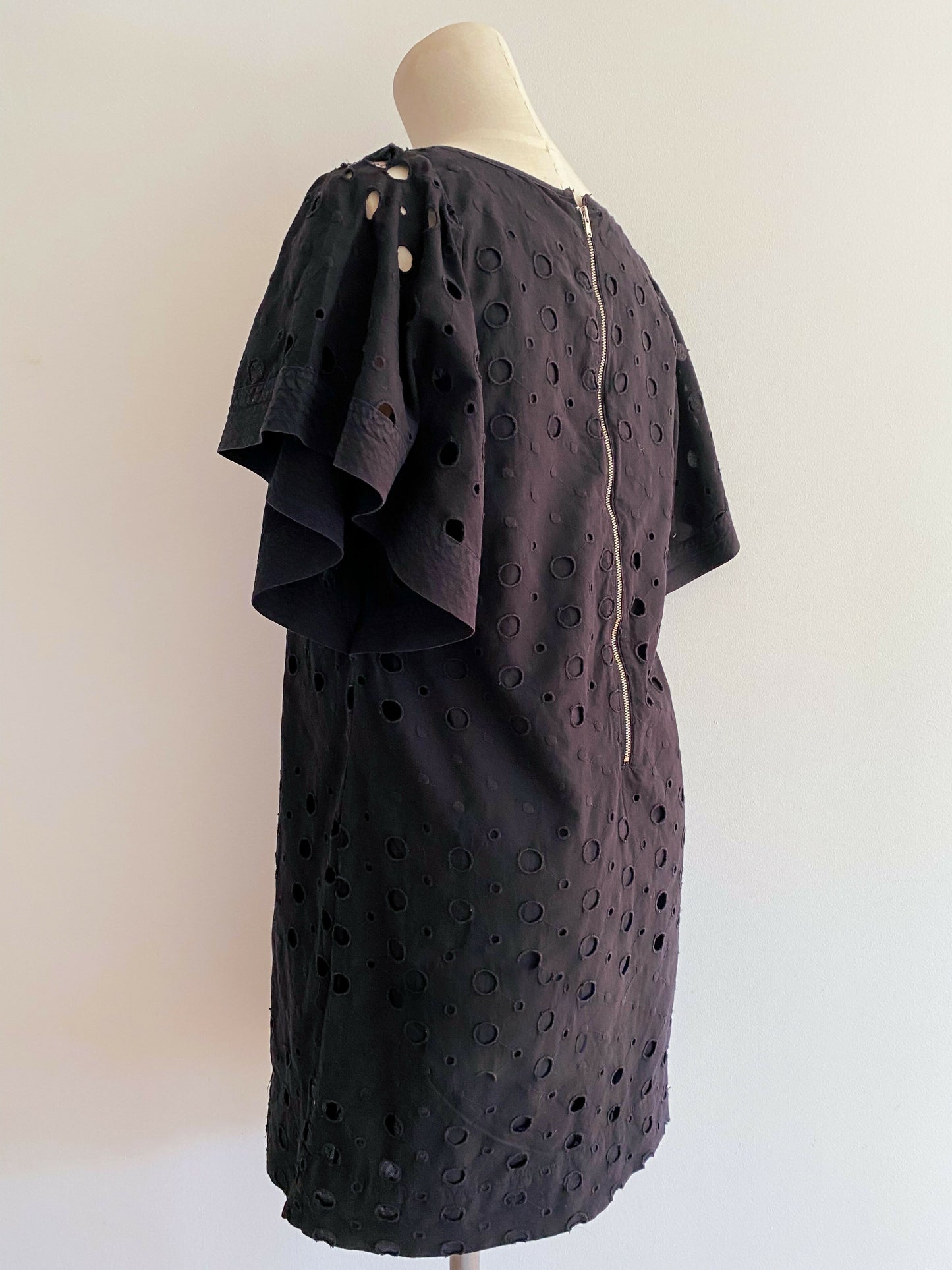 Seed Size 10 Black Cotton Broderie Anglaise Dress