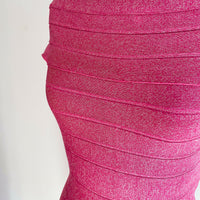 Panelled Off-The-Shoulder Pink Bandage Top