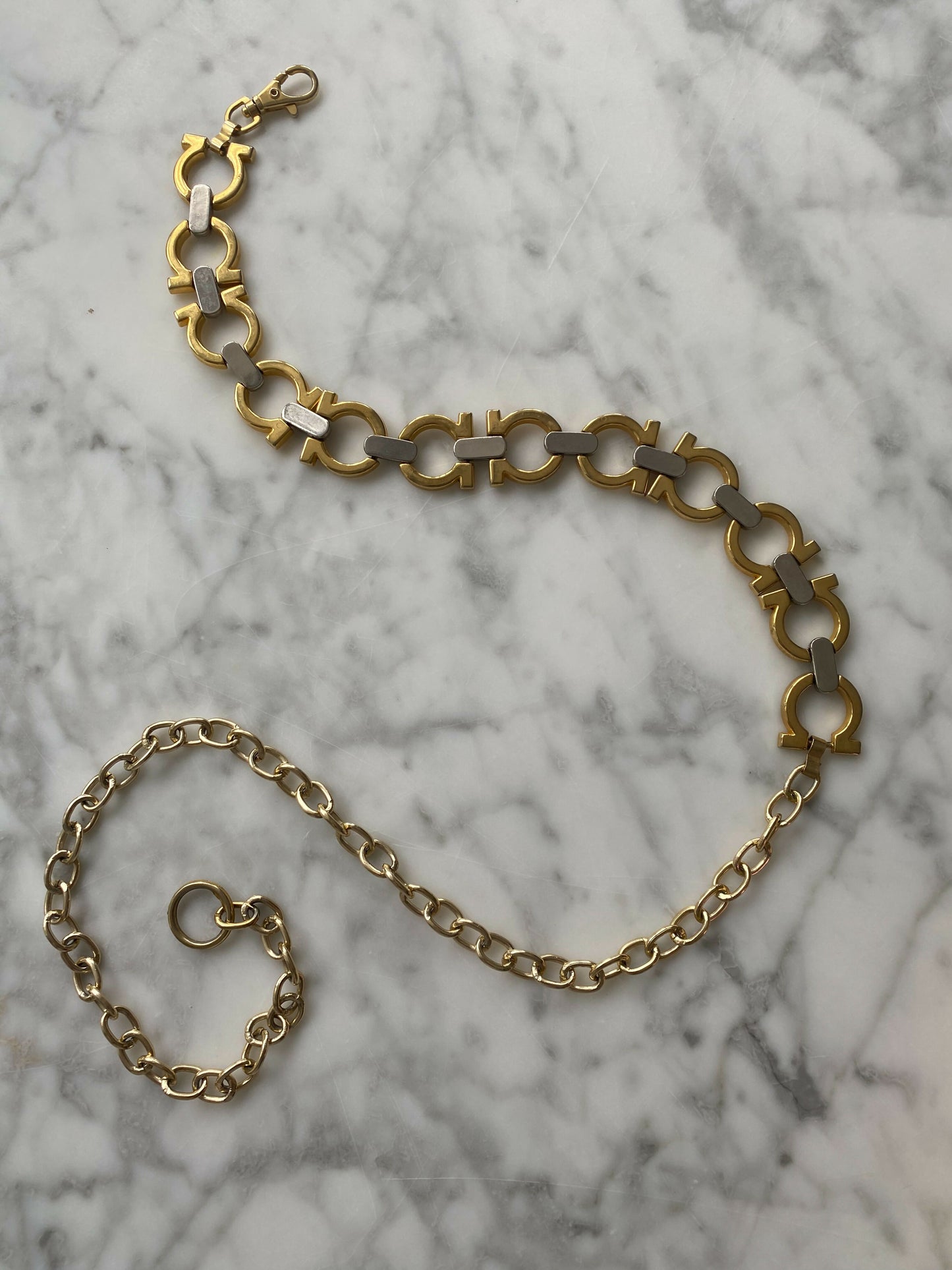 Gold and Silver-tone Chain-link Belt