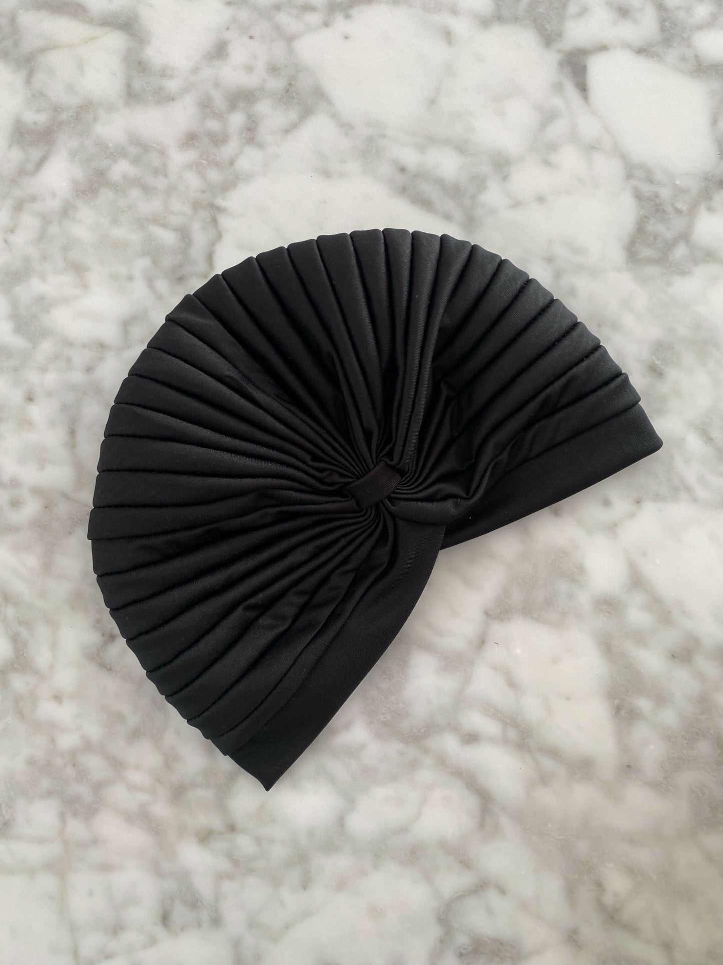 Pleated Black Headwear