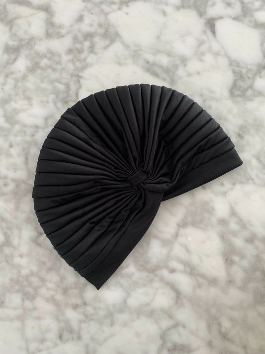 Pleated Black Headwear