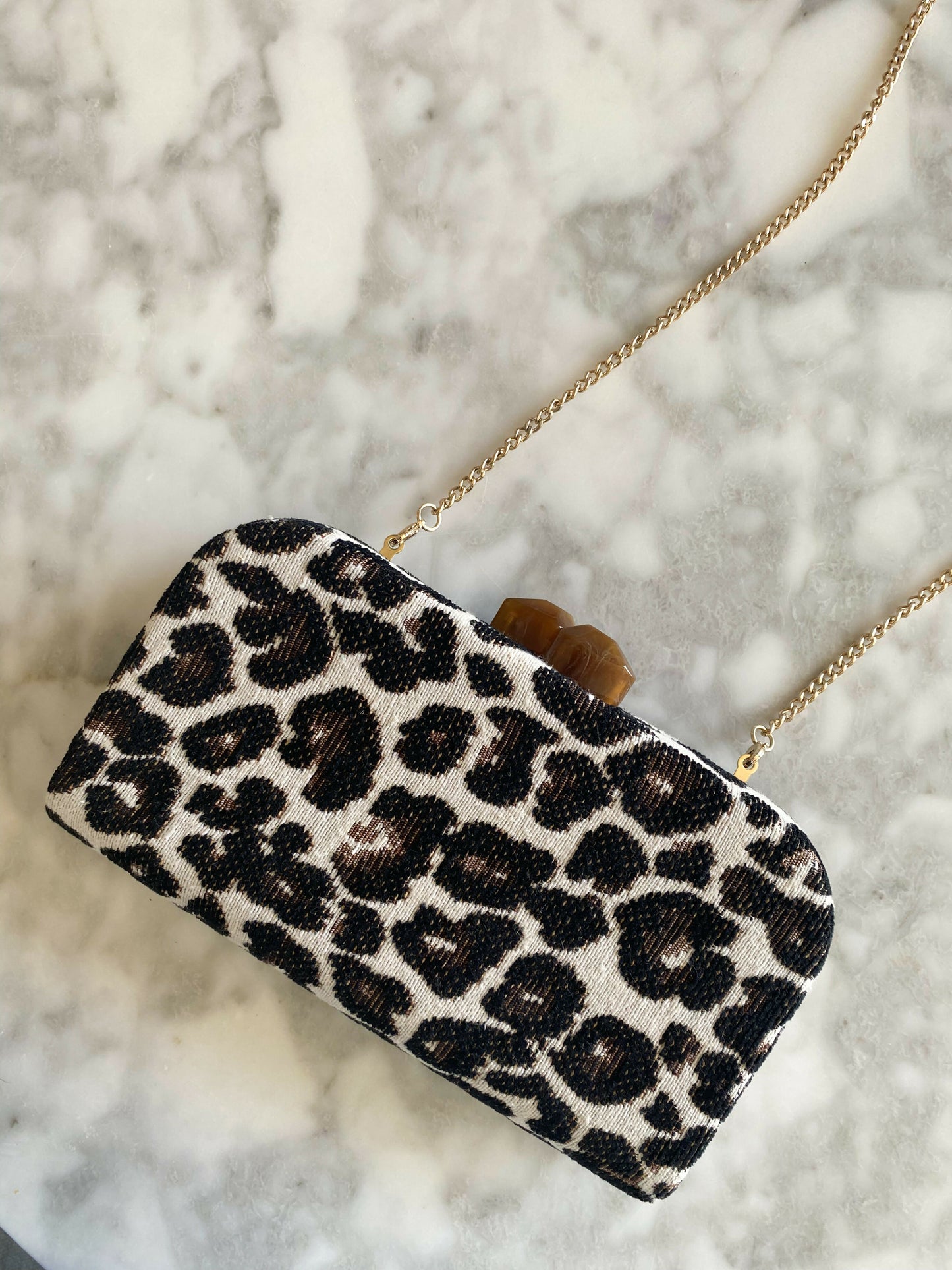 Seed Leopard-Print Clutch