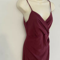 Bardot Size 8 XS Burgundy Red Slip Evening Cocktail Dress With Leg Split