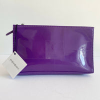 YSL Beaute Purple Faux Patent-Leather Clutch