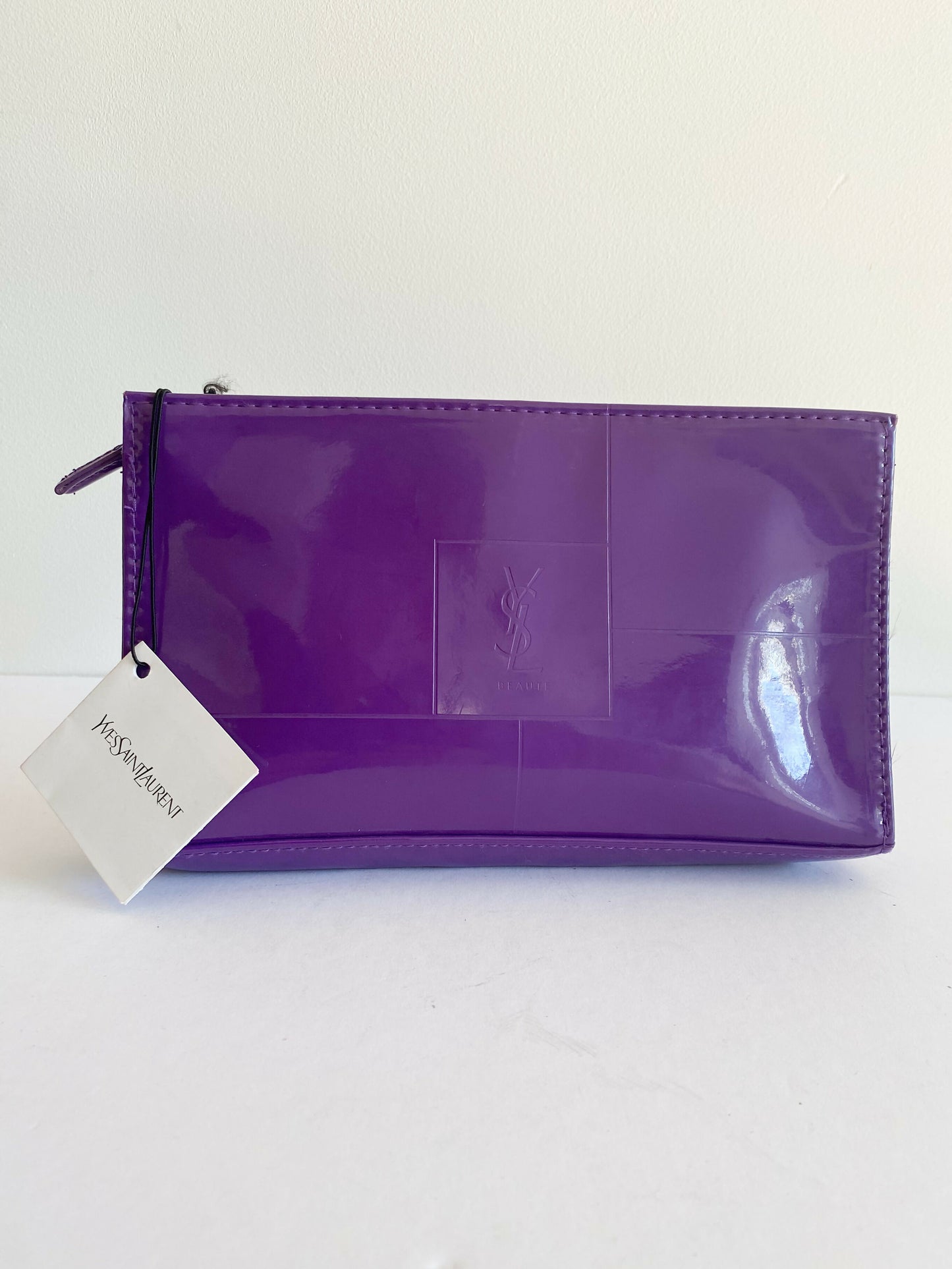 YSL Beaute Purple Faux Patent-Leather Clutch