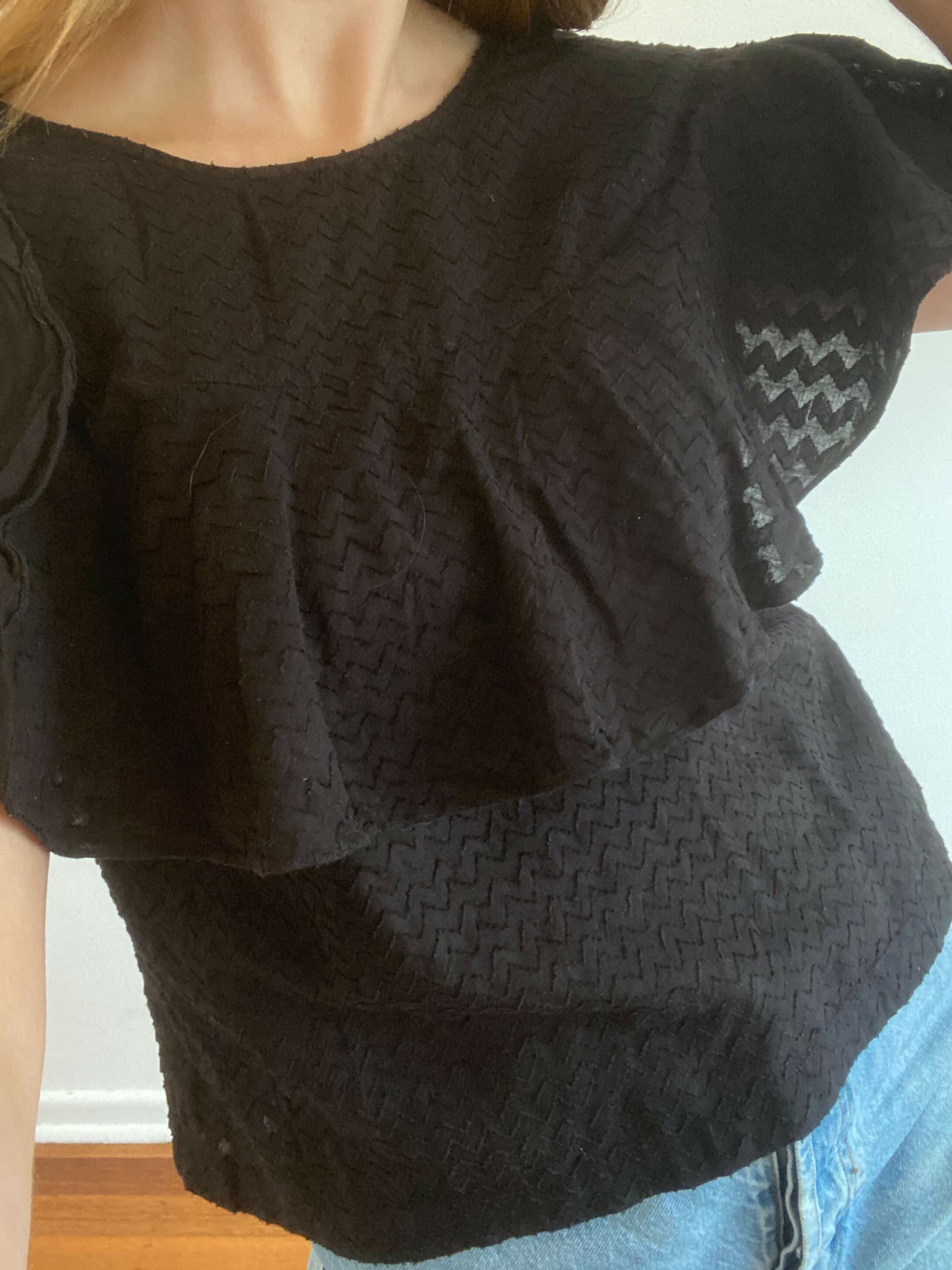 Women's Gorman Size 10 Black Textured Top