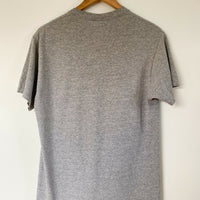 Men's Size M Grey Marle Cotton-Blend Print T-Shirt