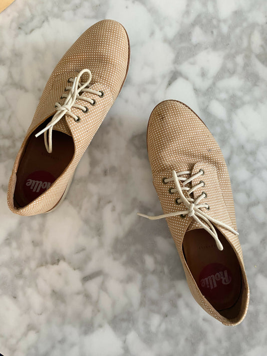 Women's Rollie 'Derby' Size 40 Beige Leather Shoes