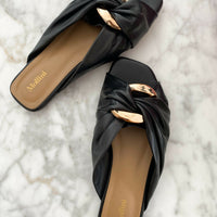 Mollini Size 39 Liberti Embellished Faux Leather Slides