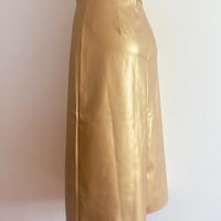 Orange Sherbet Size 8 Gold Faux Leather Pencil Skirt