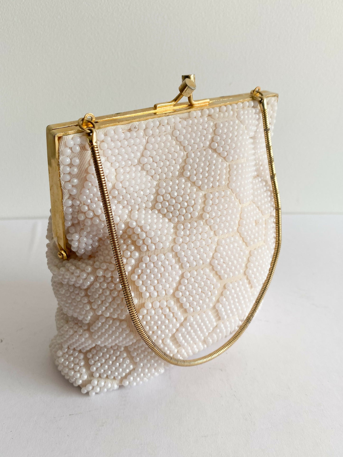 White Beaded Clutch