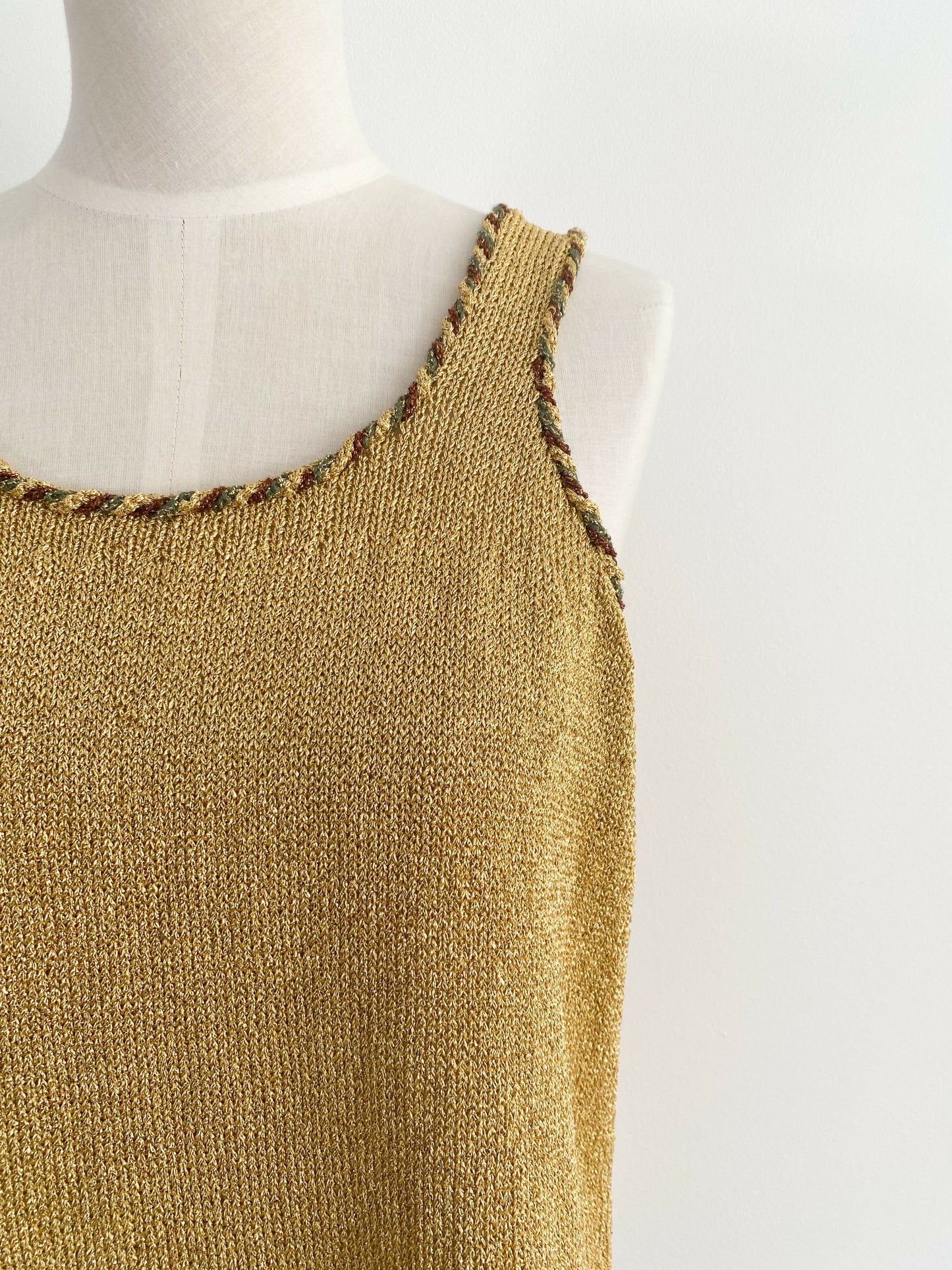 Vintage Gold Lurex Tank Top