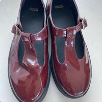 Cherry red platform Mary Jane shoes