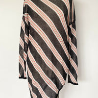 sass and bide Size S Sheer Striped Linen-Blend Top
