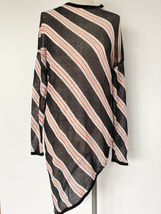 sass and bide Size S Sheer Striped Linen-Blend Top