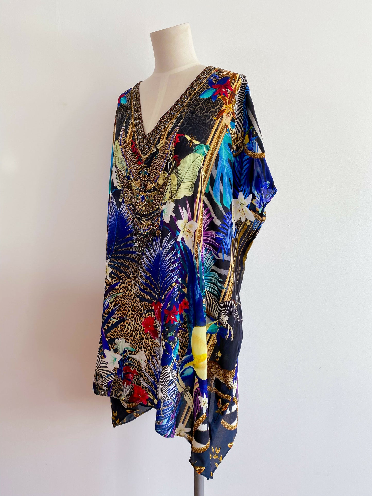 Camilla One Size Embellished Multicolour Kaftan